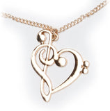 KNITPOPSHOP Music Note Love Heart Necklace Pendant for Music Lovers Women Moms Mother Student Teacher Gift