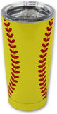 Softball Tumbler Cup 20oz Gift for Mom Men Women, Stainless Steel, Vacuum Insulated, Keeps Water Stay Cold for 24, Hot for 12 hours (20oz, Softball)