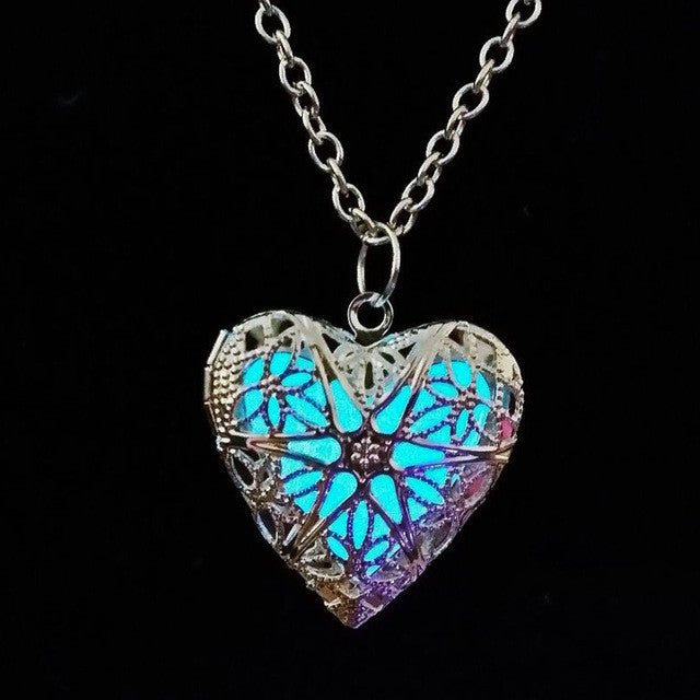 Glowing discount heart necklace