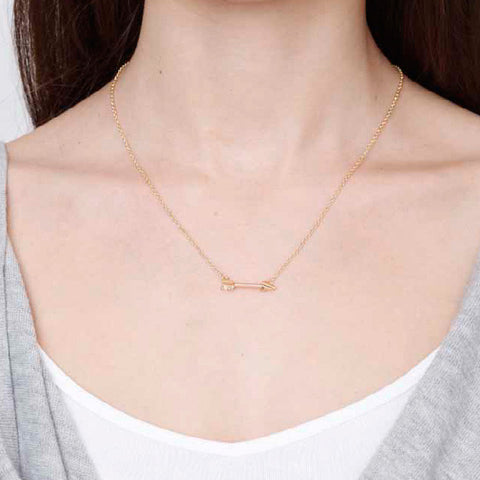 Gold Arrow Charm Necklace