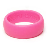 Iron Band Quality Men’s Rubber Silicone Wedding Bands for an Active Lifestyle… (Pink, Small (5-7))