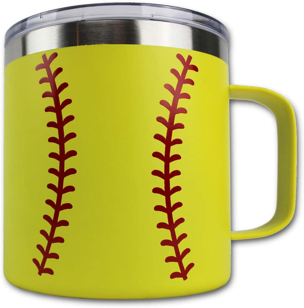 Softball Tumbler Cup 20oz Gift for Mom Men Women, Stainless Steel, Vacuum Insulated, Keeps Water Stay Cold for 24, Hot for 12 hours (20oz, Softball)