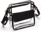 Clear See Through Cross-Body Messenger Bag Clear Purse, Football and Hockey Stadium Approved w Adjustable Strap