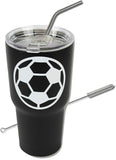 Sports Baseball Softball Soccer Basketball Tumbler Straw Cup with Cleaner