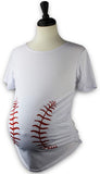 Urbanifi Maternity Women Baseball Short Sleeved Shirt for Mom Fans T Shirt Apparel Tshirt Gifts Team (x-Large) White