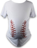 Urbanifi Maternity Women Baseball Short Sleeved Shirt for Mom Fans T Shirt Apparel Tshirt Gifts Team (x-Large) White