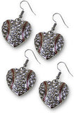 Baseball Mom Earrings Rhinestones Dangle Hearts Gift Mother (2 Pack)