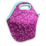 Purple Stars Zipper Cooler Lunch Bag Insulated Gifts Washable Neoprene (Purple Stars)