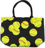 Urbanifi Sports Prints Utility Canvas Tote Bag Handbag Medium Mom (Softball)