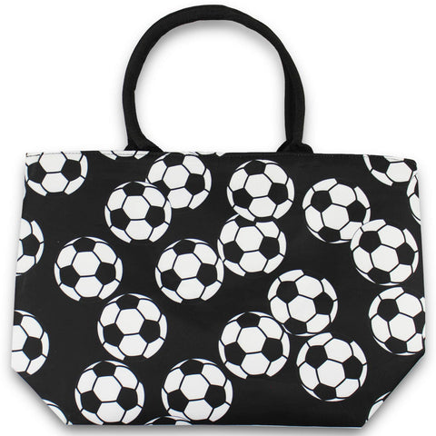 Urbanifi Soccer Sports Prints Utility Canvas Tote Bag Handbag Large Oversized Mom