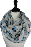 KnitPopShop Infinity Soft Elephant Sheer Blue Womens Scarf