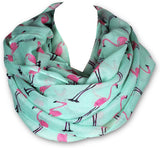 KnitPopShop Flamingo Infinity Scarf Soft (Turquoise and Pink)
