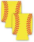 Softball Beer Can Cooler Neoprene Collapsible Holder Insulator Sleeve (2 Count)