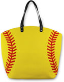 KnitPopShop Basketball, Baseball, Football, Softball, Sports, Canvas Tote Bag Handbag Large Oversized Mom Gift