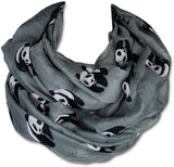 KnitPopShop Panda Bear Infinity Scarf Soft Grey