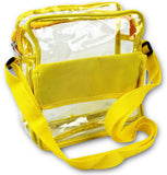 Clear See Through Cross-Body Messenger Bag Clear Purse, Football and Hockey Stadium Approved w Adjustable Strap