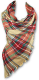 KnitPopShop Blanket Scarf Striped Oversized Plaid Tartan Scarves