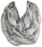 KnitPopShop Music Note Infinity Loop Scarf for Women in the Summer