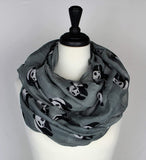 KnitPopShop Panda Bear Infinity Scarf Soft Grey