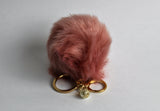 Real fur bag charm, fur keychain, fur pom pom, fur ball by KnitPopShop