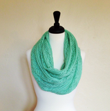 Open weave mint scarf by KnitPopShop