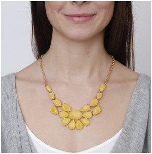 Yellow Statement Necklace by KnitPopShop